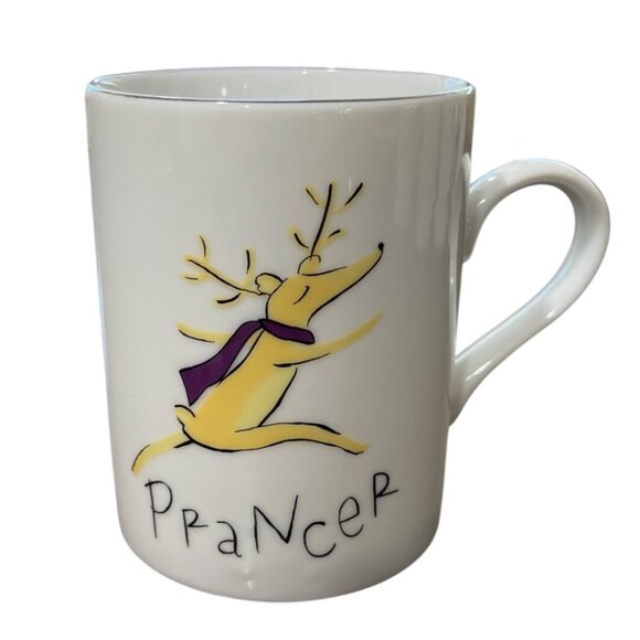 Pottery Barn Set Of 6 Reindeer Character Mugs Dancer Vixen Blitzen Made in Japan - Picture 7 of 11